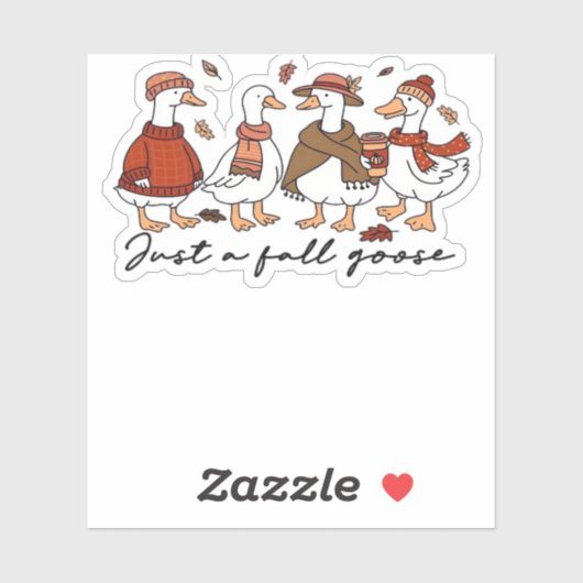 Gewoon een Herfst Goose Oversized T-shirt Sticker (Vel)