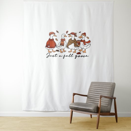 Gewoon een Herfst Goose Oversized T-shirt Wandkleed (In situ)
