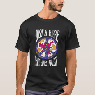 Gewoon een hippie die graag vist Oma Opa Vader Moe T-shirt