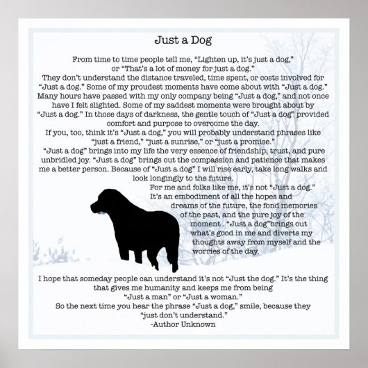 Gewoon Een Hond Quote - Zwarte Labrador - Hond Lie Poster (Voorkant)