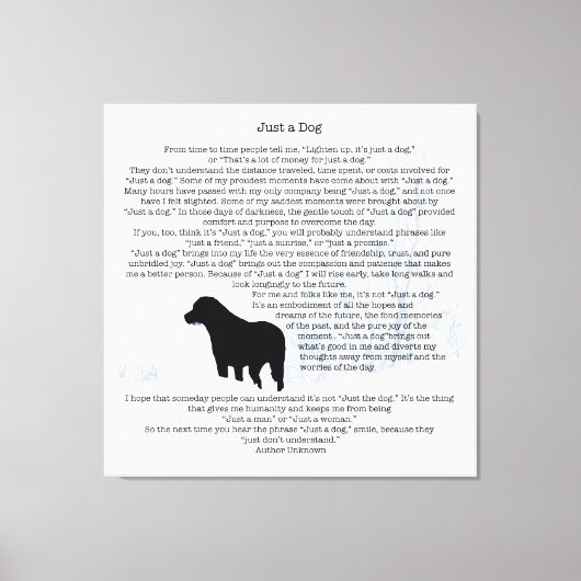 Gewoon Een Hond Quote- Zwarte Labrador - Hond Lief Canvas Afdruk (Voorkant)