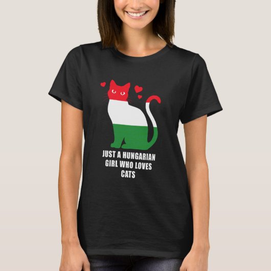 Gewoon een Hongaars Meisje Dat van Katten Houdt Ho T-shirt (Voorkant)