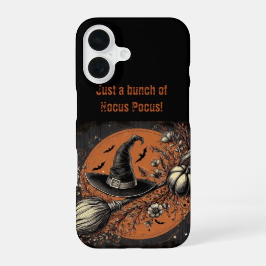 Gewoon een hoop Hocus Pocus Boze Heks Rustiek iPhone 16 Hoesje (Achterkant)