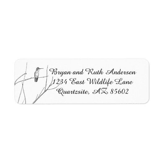 Gewoon een Hummingbird op een stok Etiket (Voorkant)