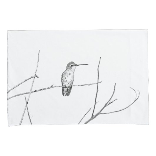 Gewoon een Hummingbird op een stok Kussensloop (Voorkant-Rechts)