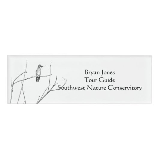 Gewoon een Hummingbird op een stok Naambadge (Voorkant)