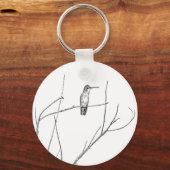 Gewoon een Hummingbird op een stok Sleutelhanger (Voorkant)