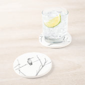 Gewoon een Hummingbird op een stok Zandsteen Onderzetter (Zijkant)