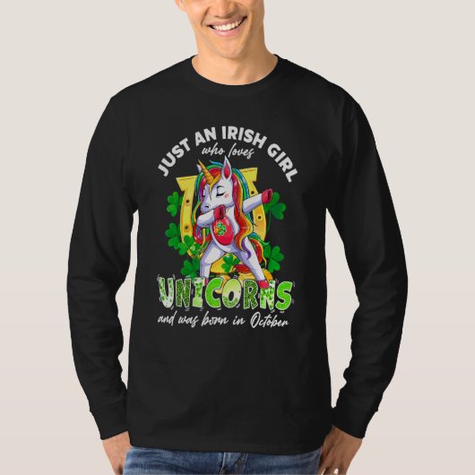 Gewoon een Iers meisje dat van Unicorns Lucky Sain T-shirt (Voorkant)
