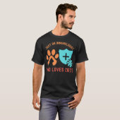 Gewoon een immunoloog die van katten houdt t-shirt (Voorkant volledig)