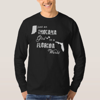 Gewoon een Indiana meisje in een Florida wereld af T-shirt