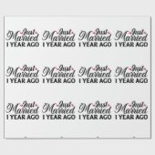 Gewoon een jaar geleden getrouwd cadeaupapier (Vlak)