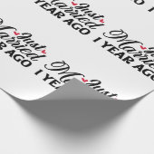 Gewoon een jaar geleden getrouwd cadeaupapier (Hoek)