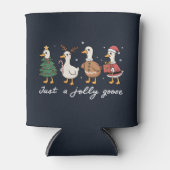 Gewoon een Jolly Goose Kerst Eend Vakantie Kerstmi Blikjeskoeler (Voorkant)