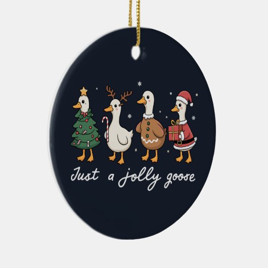 Gewoon een Jolly Goose Kerst Eend Vakantie Kerstmi Keramisch Ornament (Rechts)