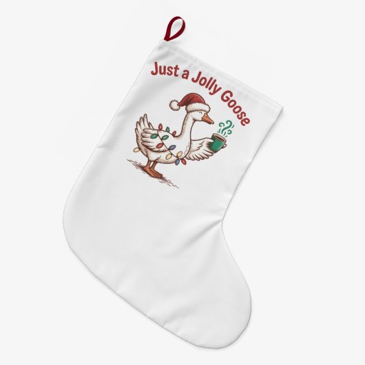 Gewoon een Jolly Goose Kerstgans Drink Matcha Grote Kerstsok (Voorkant (Hangend))