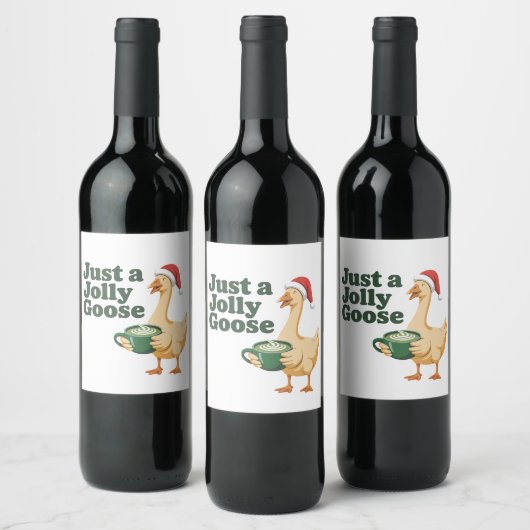 Gewoon een Jolly Goose Kerstvogelliefhebbers Wijn Etiket (Flessen)