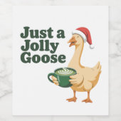Gewoon een Jolly Goose Kerstvogelliefhebbers Wijn Etiket (Enkel label)
