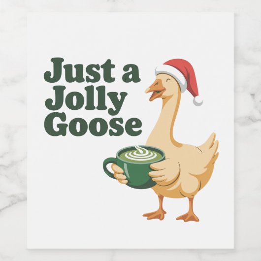 Gewoon een Jolly Goose Kerstvogelliefhebbers Wijn Etiket (Enkel label)