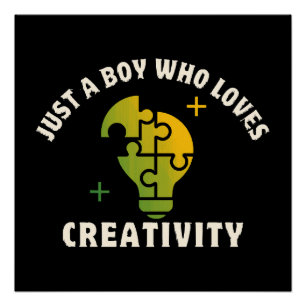 gewoon een jongen die creativiteit liefheeft perfect poster