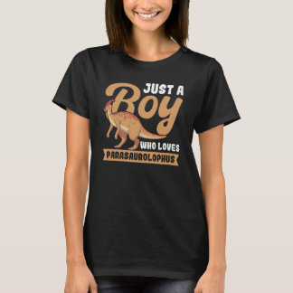 Gewoon een jongen die de Parasaurolophus dinosauru T-shirt