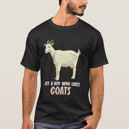 Gewoon een jongen die Geiten Geit liefheeft T-shirt (Voorkant)