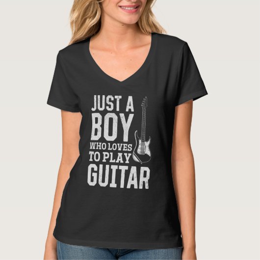 Gewoon een jongen die graag gitaar speelt - Basgit T-shirt (Voorkant)