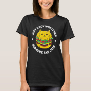 Gewoon een jongen die hamburgers en katten kaasbur t-shirt