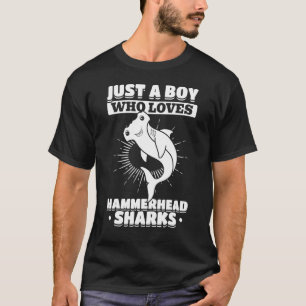 Gewoon een jongen die hamerhaai zeedieren oceaan l t-shirt