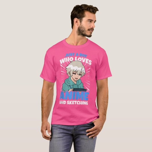 Gewoon een jongen die houdt van anime en het schet t-shirt