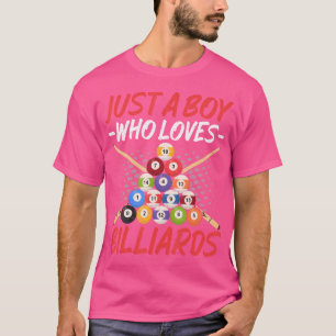 Gewoon een jongen die houdt van biljart poolspeler t-shirt