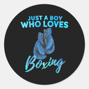 Gewoon een jongen die houdt van boksen cadeau voor ronde sticker