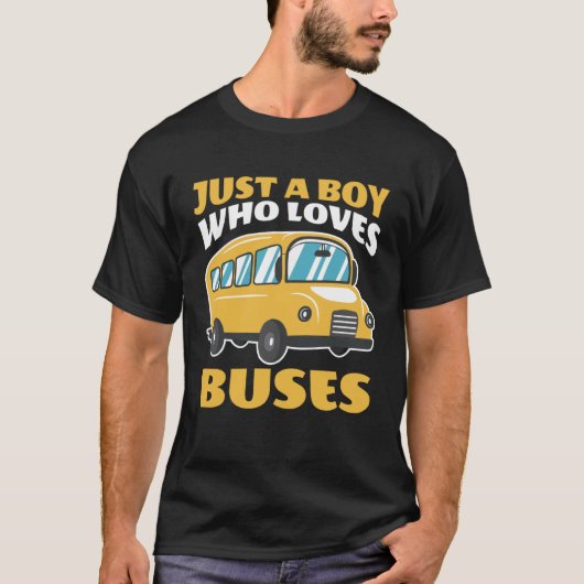Gewoon een jongen die houdt van bussen School 5T 4 T-shirt (Voorkant)