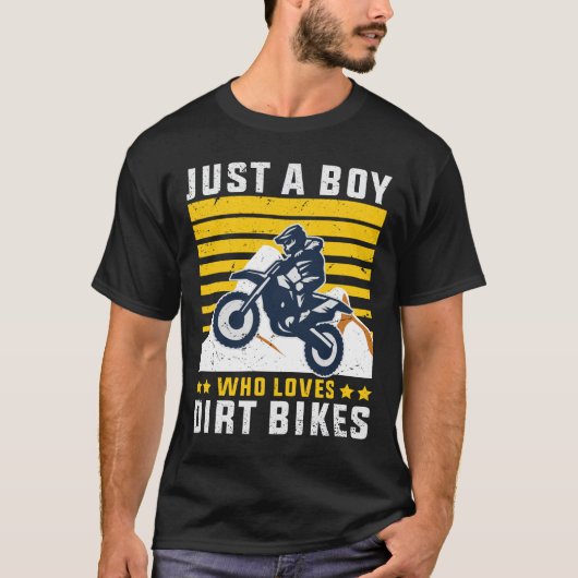 Gewoon een jongen die houdt van Dirt Bikes T-shirt (Voorkant)
