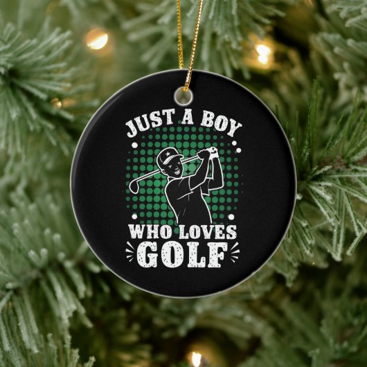 Gewoon een jongen die houdt van Golf Club Golfer G Keramisch Ornament (Boom)