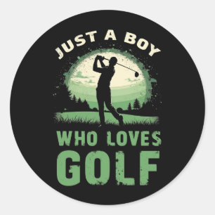 Gewoon een jongen die houdt van golfclub golfer go ronde sticker
