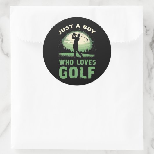 Gewoon een jongen die houdt van golfclub golfer go ronde sticker (Tas)