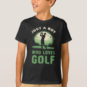 Gewoon een jongen die houdt van golfclub golfer go t-shirt