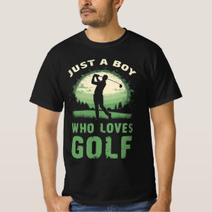 Gewoon een jongen die houdt van golfclub golfer go t-shirt