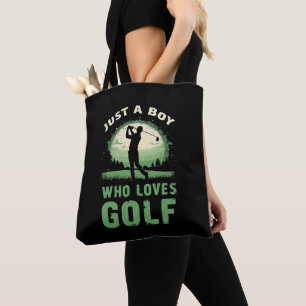 Gewoon een jongen die houdt van golfclub golfer go tote bag