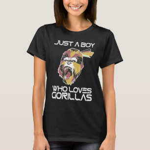 Gewoon een jongen die houdt van gorilla's grootste t-shirt