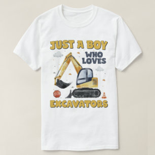 Gewoon een jongen die houdt van graafmachines cons t-shirt