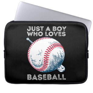 Gewoon een jongen die houdt van honkbal batter hon laptop sleeve