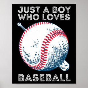 Gewoon een jongen die houdt van honkbal batter hon poster