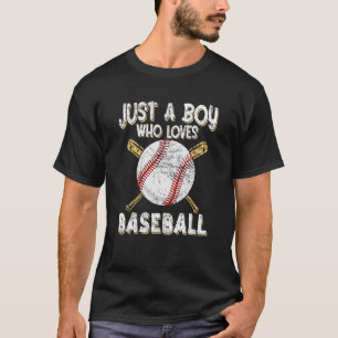 Gewoon een jongen die houdt van honkbal pitcher pi t-shirt