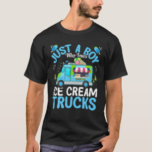 Gewoon een jongen die houdt van ijs vrachtwagen ij t-shirt