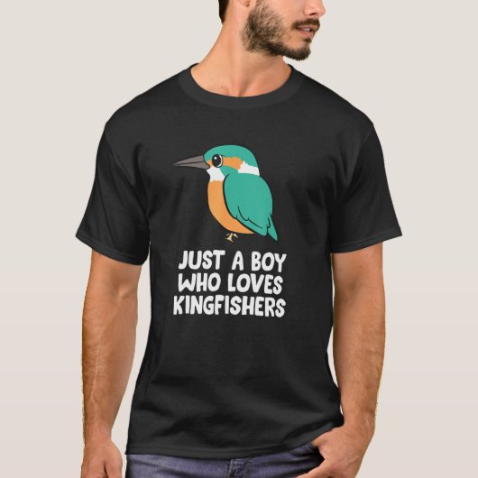 Gewoon een jongen die houdt van ijsvogels Schattig T-shirt (Voorkant)