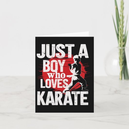 Gewoon een jongen die houdt van karate krijgskunst kaart (Voorkant)