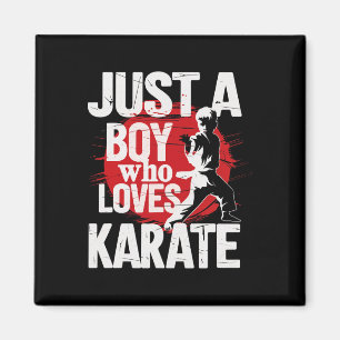 Gewoon een jongen die houdt van karate krijgskunst magneet