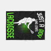 Gewoon een jongen die houdt van Lacrosse speler Je Fleece Deken (Voorkant (Horizontaal))